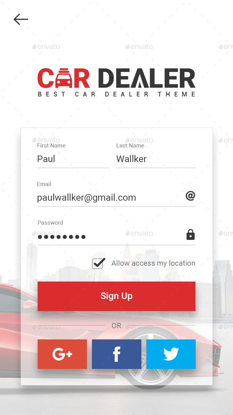 Car Dealer Automotive App UI Kit,  Elements GraphicRiver